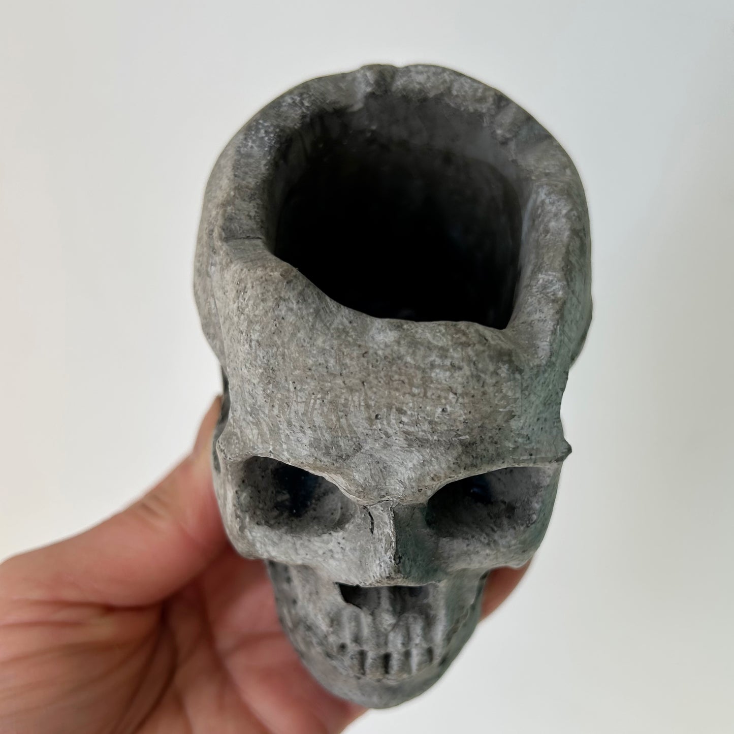 Mini Concrete Skull Planter 2”x3”