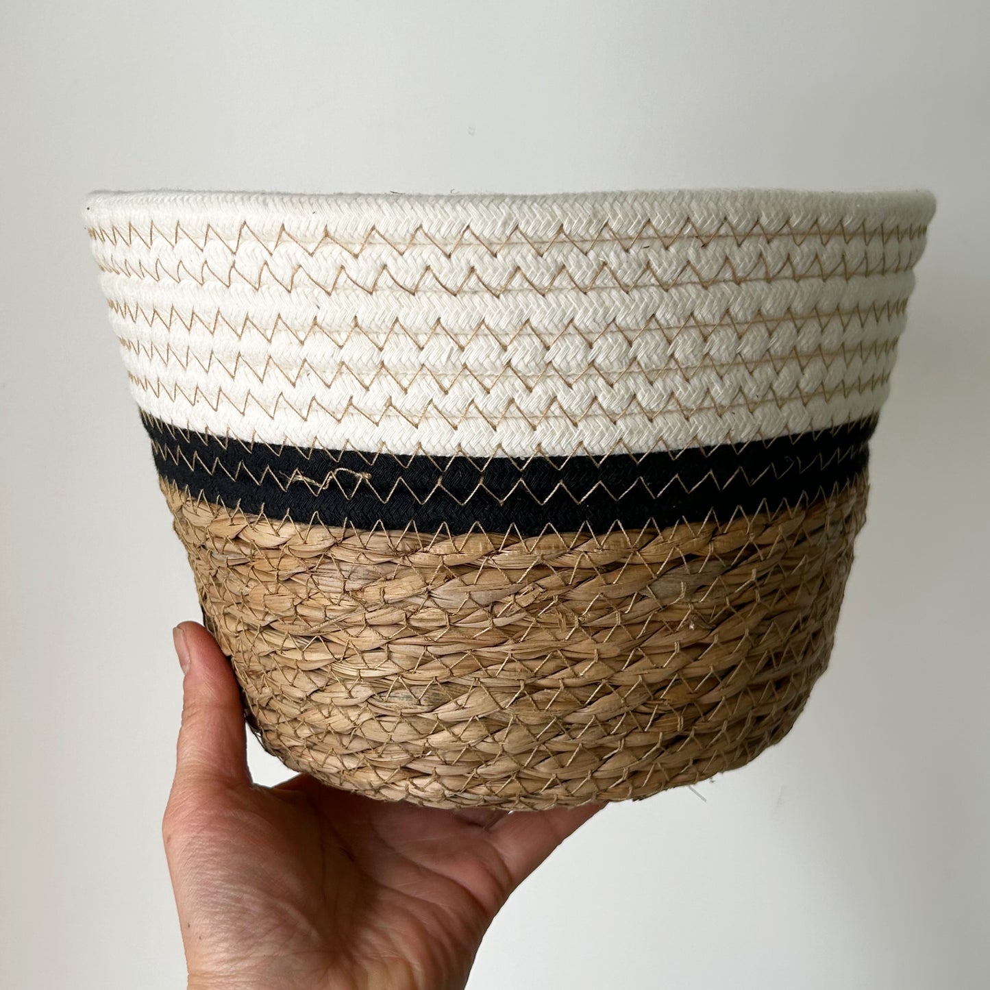 Tricolour Shallow Decorative Plant Basket(7.5”x6)