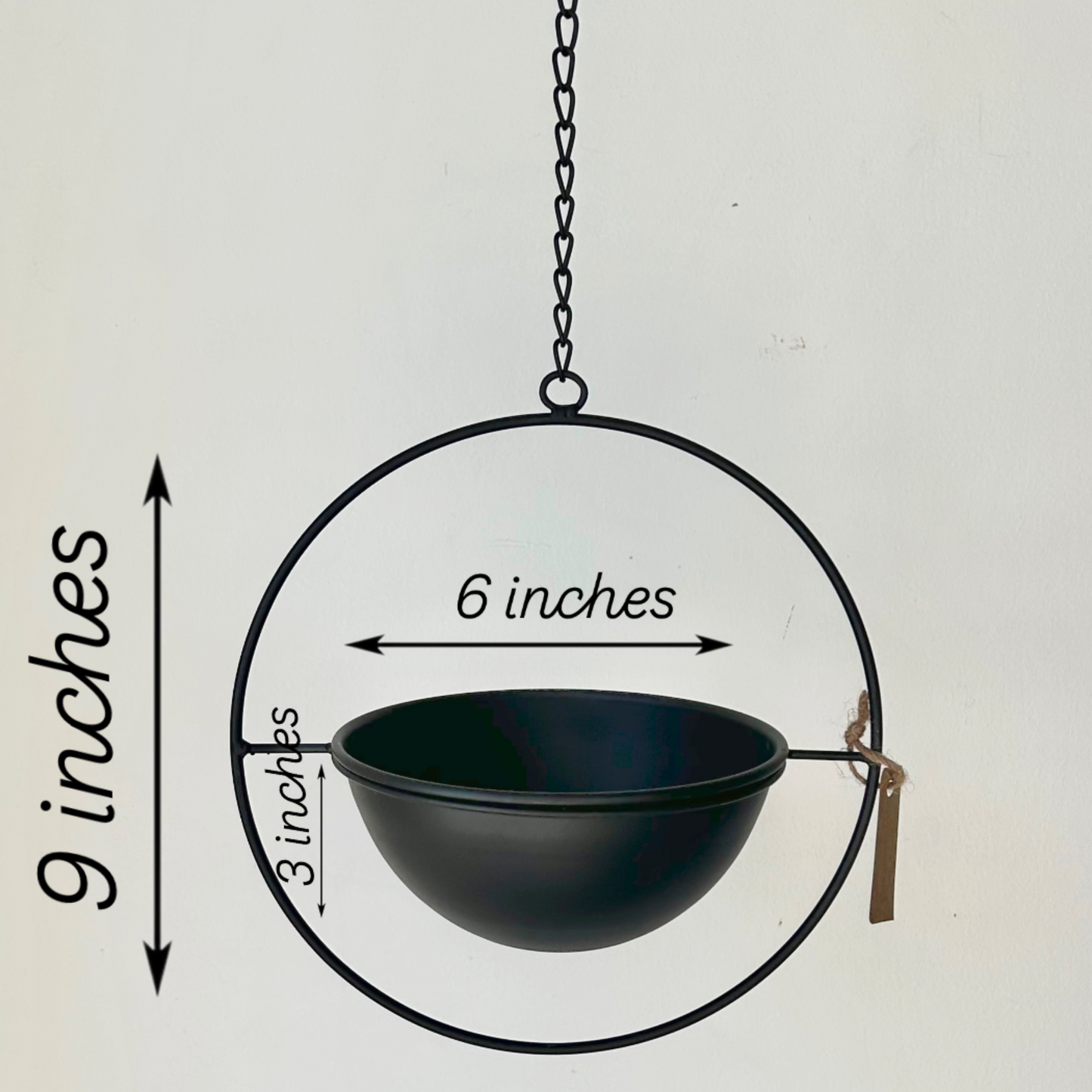 CARMEN Decorative Shallow Hanging Planter with Frame
