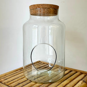 Large Cylinderical Terrarium with cork top (7”x11.5)
