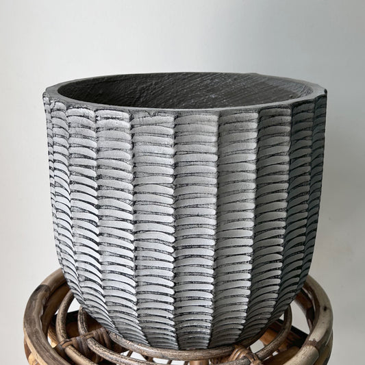 LARGE Decorative Weaved Cement Pot