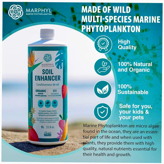 Marphyl organic liquid marine phytoplankton soil enhancer