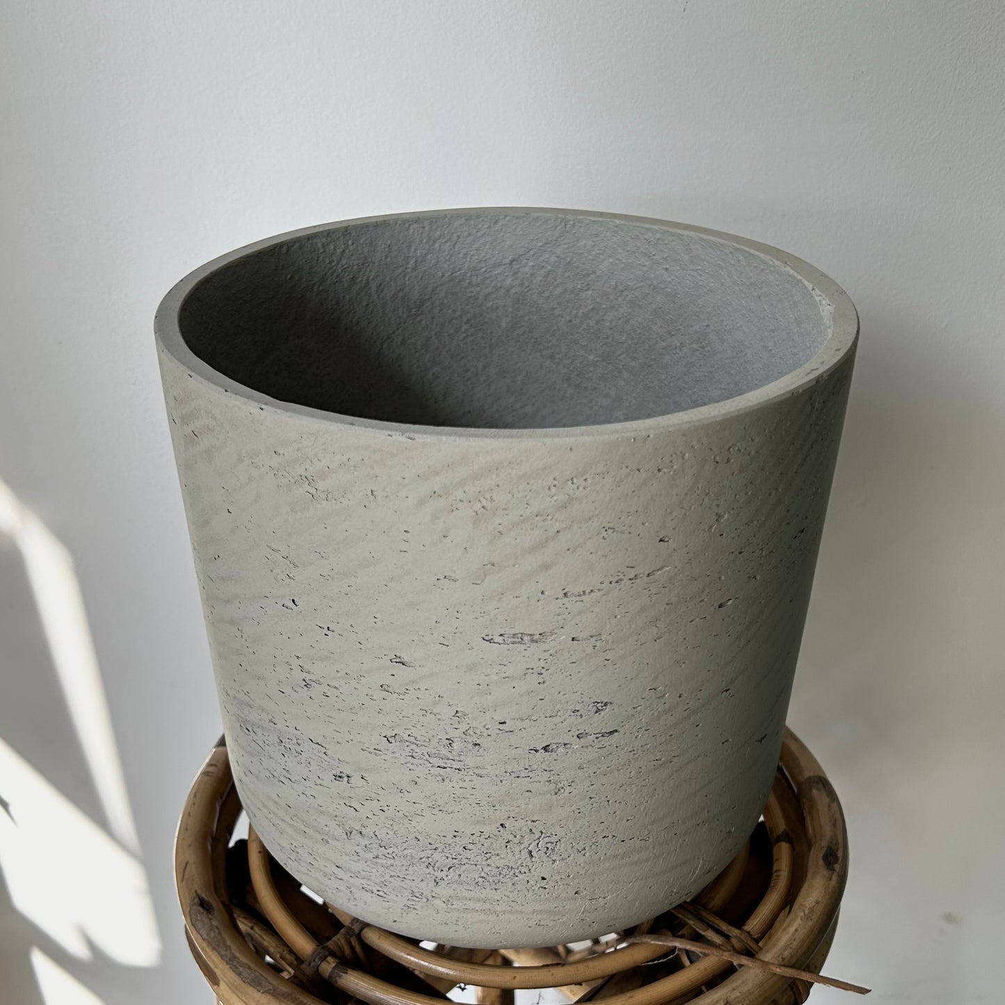 Asher Cylindrical Cement Pot 9.25”X9.25” LIGHT GREY