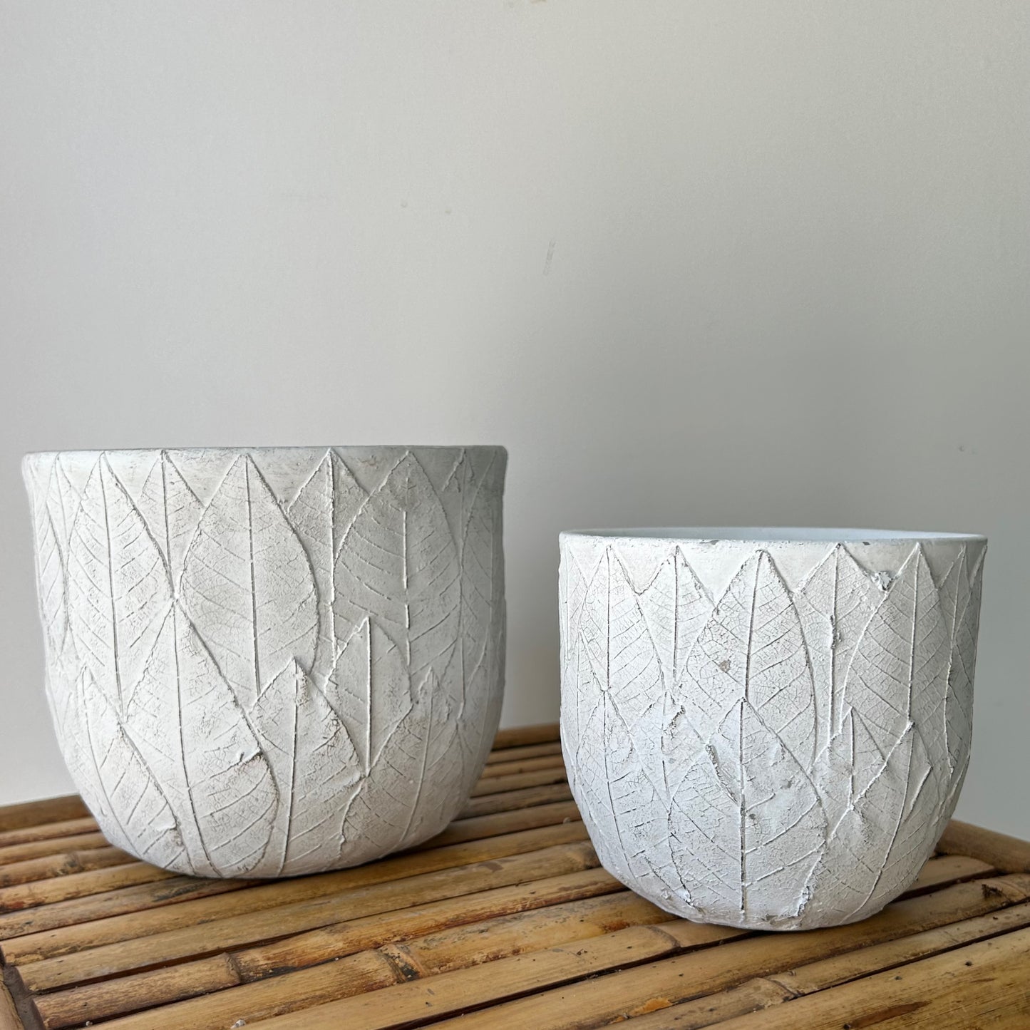 QUINN Decorative Cover Pot (Embossed Leaf Design) available  in two sizes