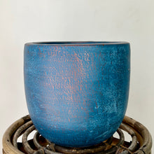 Load image into Gallery viewer, EMERY decorative pot BLUE with red metallic accent  (available  in three colours)
