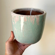 Load image into Gallery viewer, LUCA Decorative Ceramic Pot teal splash (available in two sizes)
