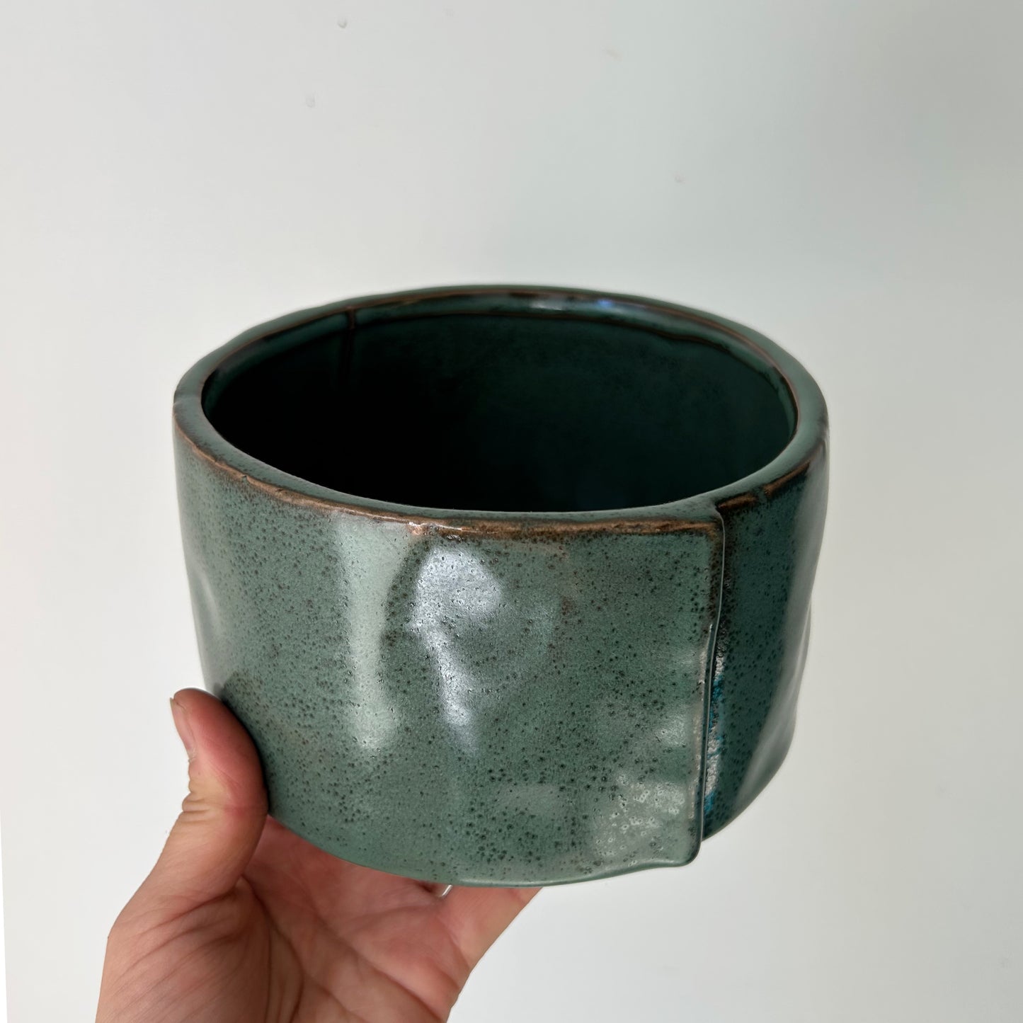 GREER Decorative Shallow Ceramic Pot  (5.5”x3.5)