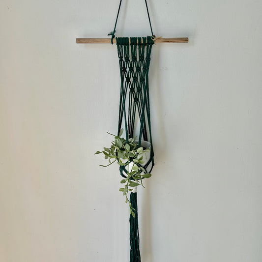 Macrame Plant Hanger EMERALD GREEN