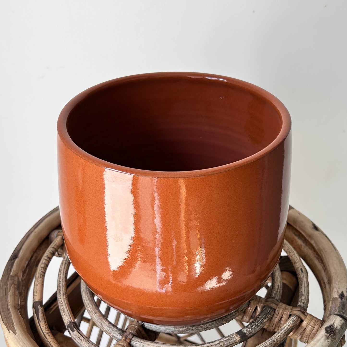 SIENNA decorative glossy ceramic pot (6.5”x6.25”)