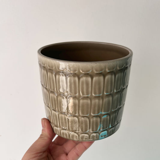 SCHEURICH Decorative Pot TAUPE (4.5”x4)