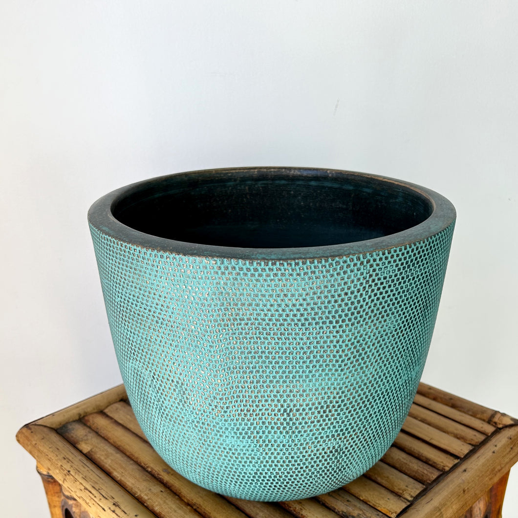 CALLISTA decorative pot TEAL with gold accent