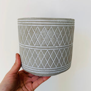 GLADSTONE Concrete Patterned Decorative Pot 5”X5” (available in TWO colours)