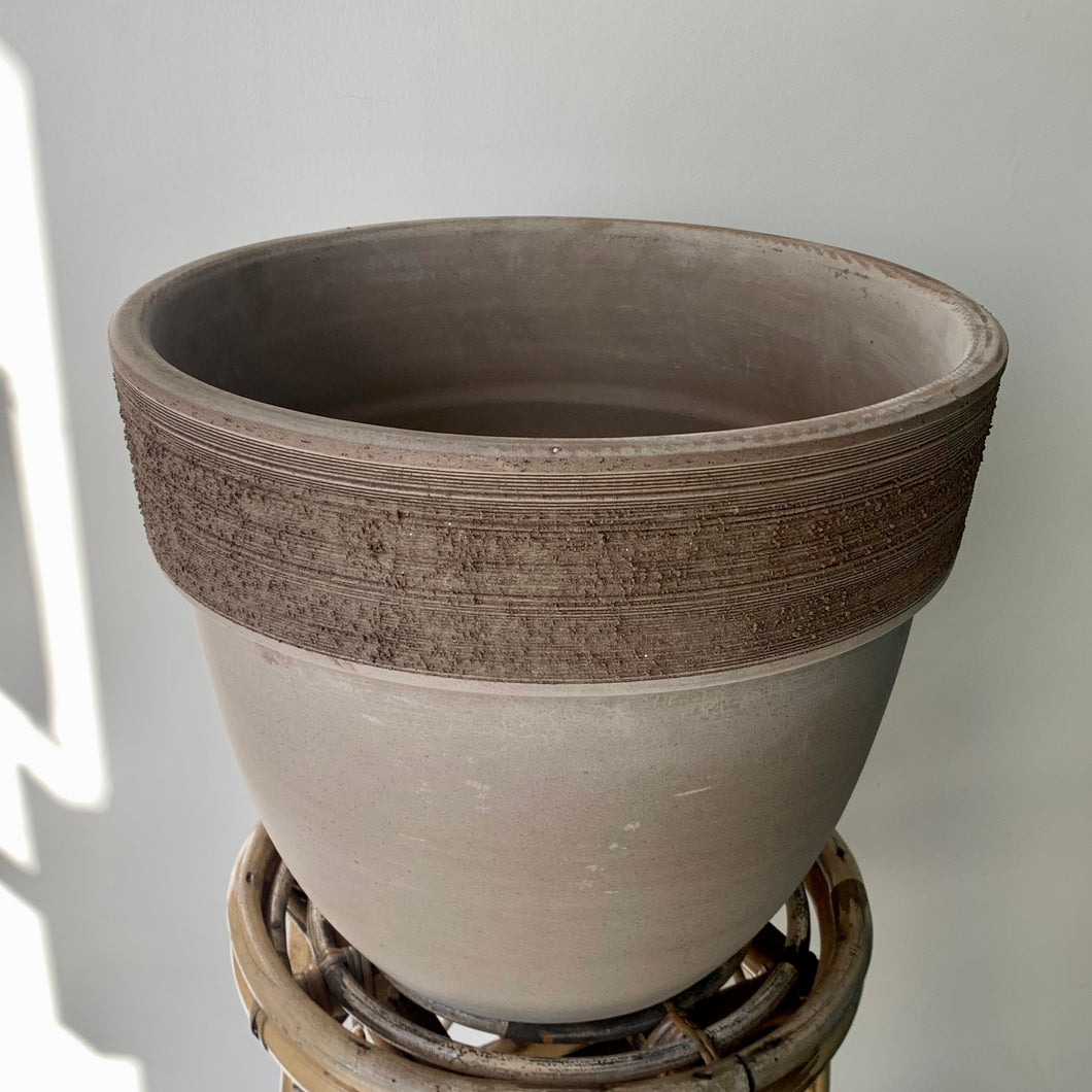 Large Taupe Clay Pot (13”X11”)