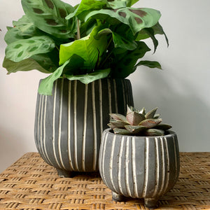 CHEYENNE Grey footed concrete pot (available in two sizes )