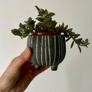 CHEYENNE Grey footed concrete pot (available in two sizes )
