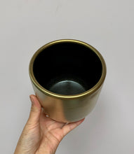 Load image into Gallery viewer, Sierra Metallic Cover Pot (4”x4.5”)available in gold and pewter
