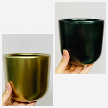 Load image into Gallery viewer, Sierra Metallic Cover Pot (4”x4.5”)available in gold and pewter

