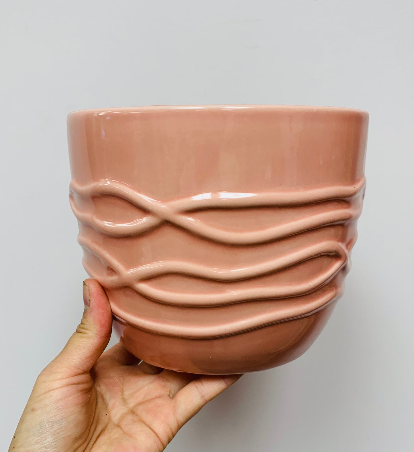 ROSLYN Cover Pot (6.5”x5.5”) available in ROSEY PEACH & WHITE